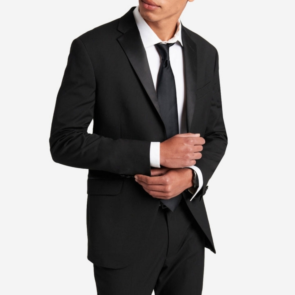 Kenneth Cole Reaction Ready‎ Flex slim-fit stretch Tuxedo Blazer Size 44S